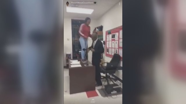 Sunkiai suvokiamas elgesys: nufilmuota, kaip mokinė smurtavo prieš mokytoją 