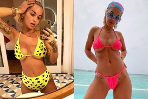 Rita Ora gerbėjus lepina pikantiškomis nuotraukomis: liemenėlė vos dengia krūtis
