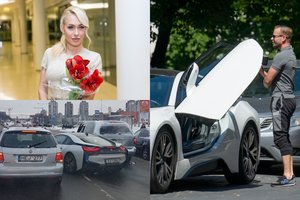 Į avariją patekusiu išskirtiniu BMW puikavosi ir su O. Pikul poruotas verslininkas