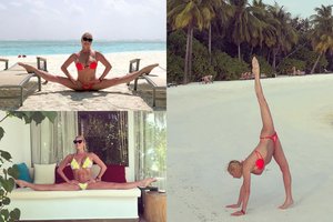 Maldyvuose Anastasija Voločkova kaitina kraują: viešai daro seksualius špagatus