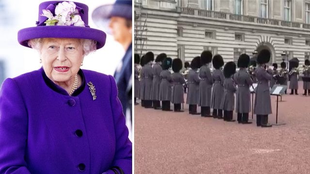 Pamatę, ką veikia karalienės Elizabeth II sargyba, turistai griebėsi kamerų