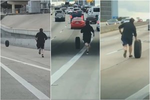 Neįprastą vaizdą greitkelyje užfiksavę vyrai negalėjo sulaikyti juoko: kas čia nutiko?