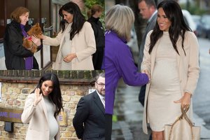 Pasipuošusi suknele už 30 eurų, nėščia Meghan Markle sulaukė netikėtos kritikos