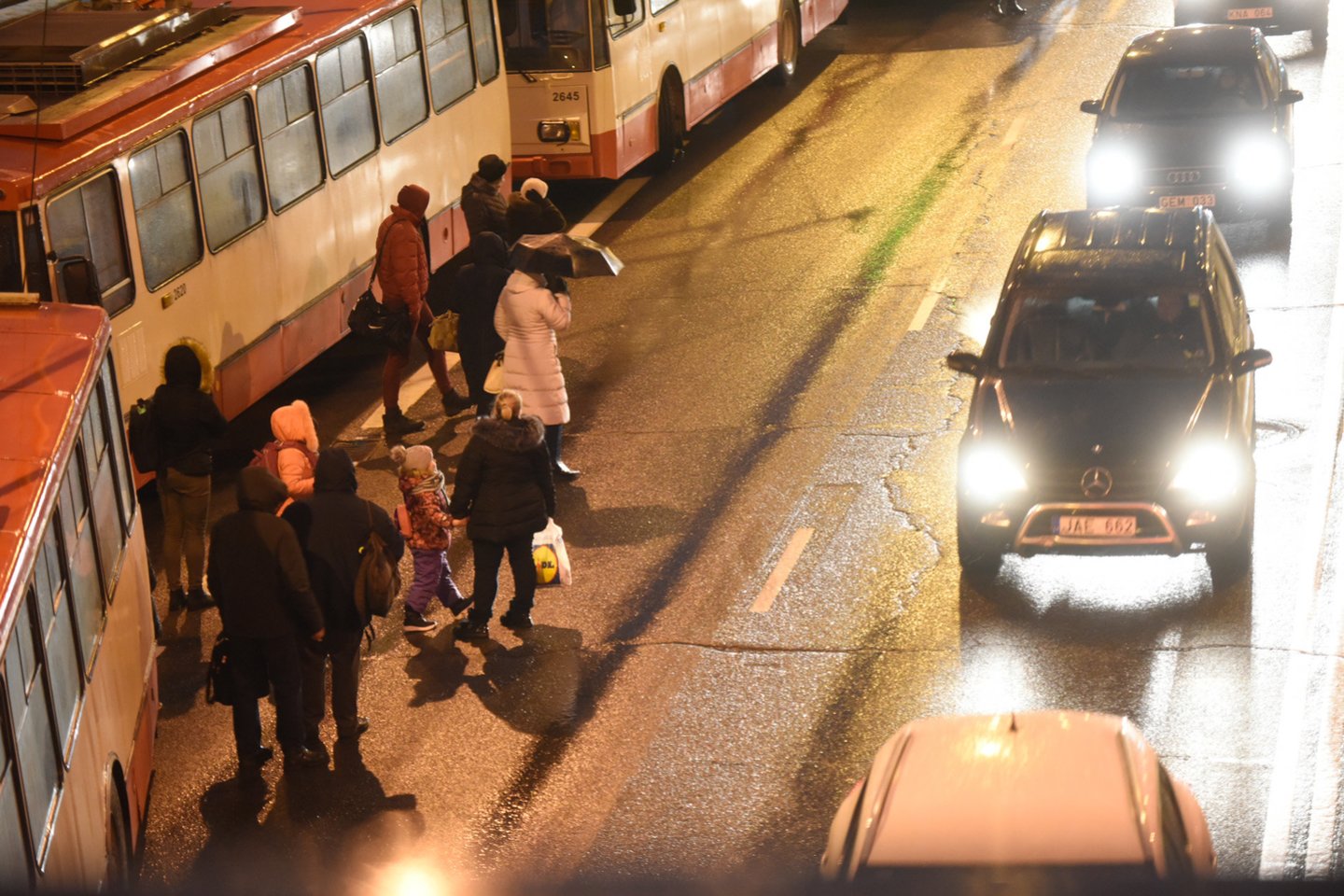 Dėl likviduojamos avarijos darbų Žemaitės gatve leidžiamas tik viešojo transporto eismas.<br>D.Umbraso nuotr.