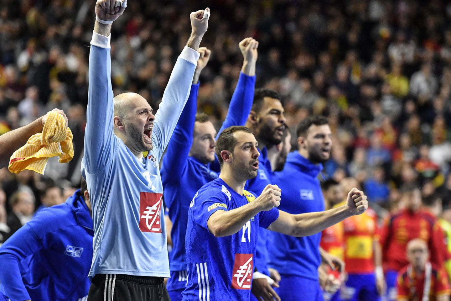 Prancūzijos rankininkai bando apginti pasaulio čempionų vardus<br>AP nuotr.