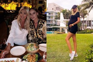 Gerbėjai pakraupę: nėščia buvusi Nikolajaus Baskovo sužadėtinė mėgavosi vynu