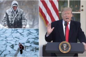 Arktinis šaltis JAV jau šienauja aukas, tačiau D. Trumpas vėl nesusilaikė be pašaipų