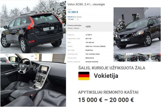 Kaip naują daužtą „Volvo“ siūlęs prekeivis: „Nuotraukose to nesimato“