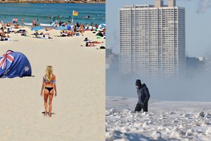 Fiksuoja klimato anomalijas: Australijoje lydosi asfaltas, JAV nuo šalčio miršta žmonės