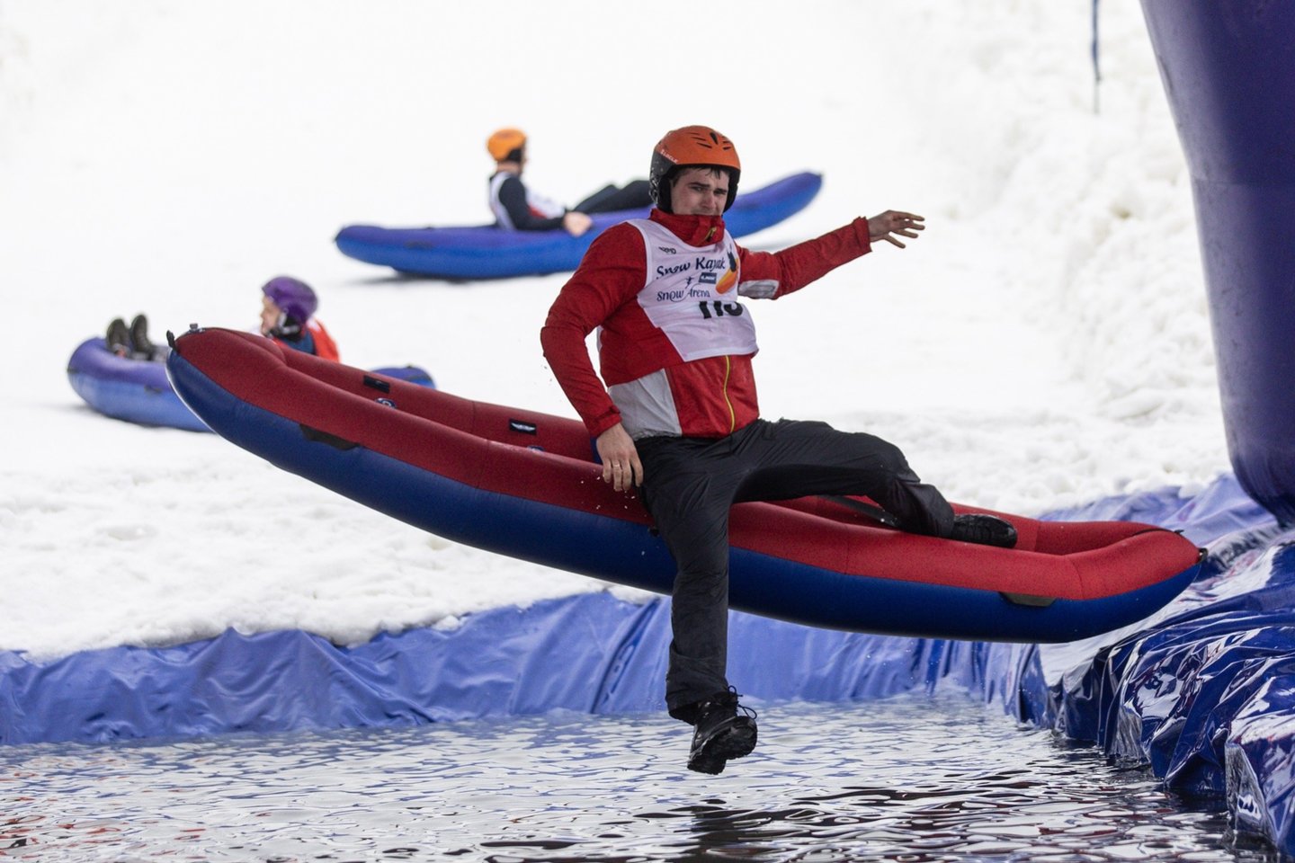  Druskininkuose vyko „Snow Kayak“ įspūdingos varžybos.<br>V.Dranginio nuotr. 