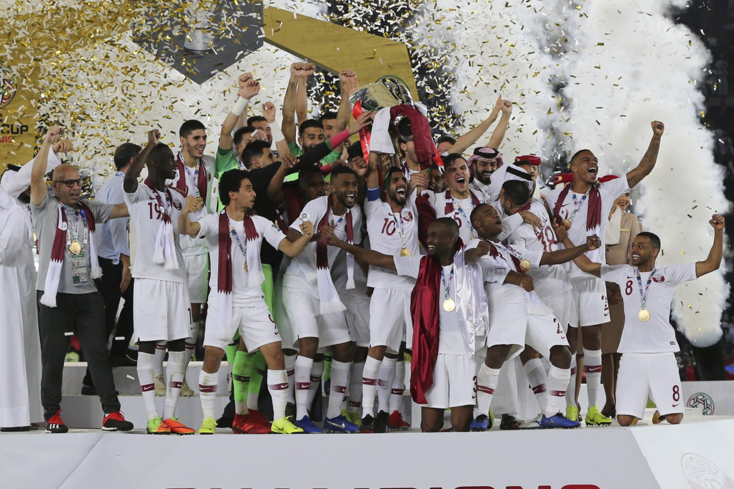 Kataras pirmą kartą tapo Azijos čempionais.<br>AP nuotr.
