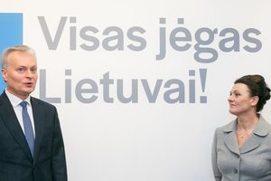 G. Nausėda pristatė savo štabą bei komandą ir pasiuntė žinią S. Skverneliui