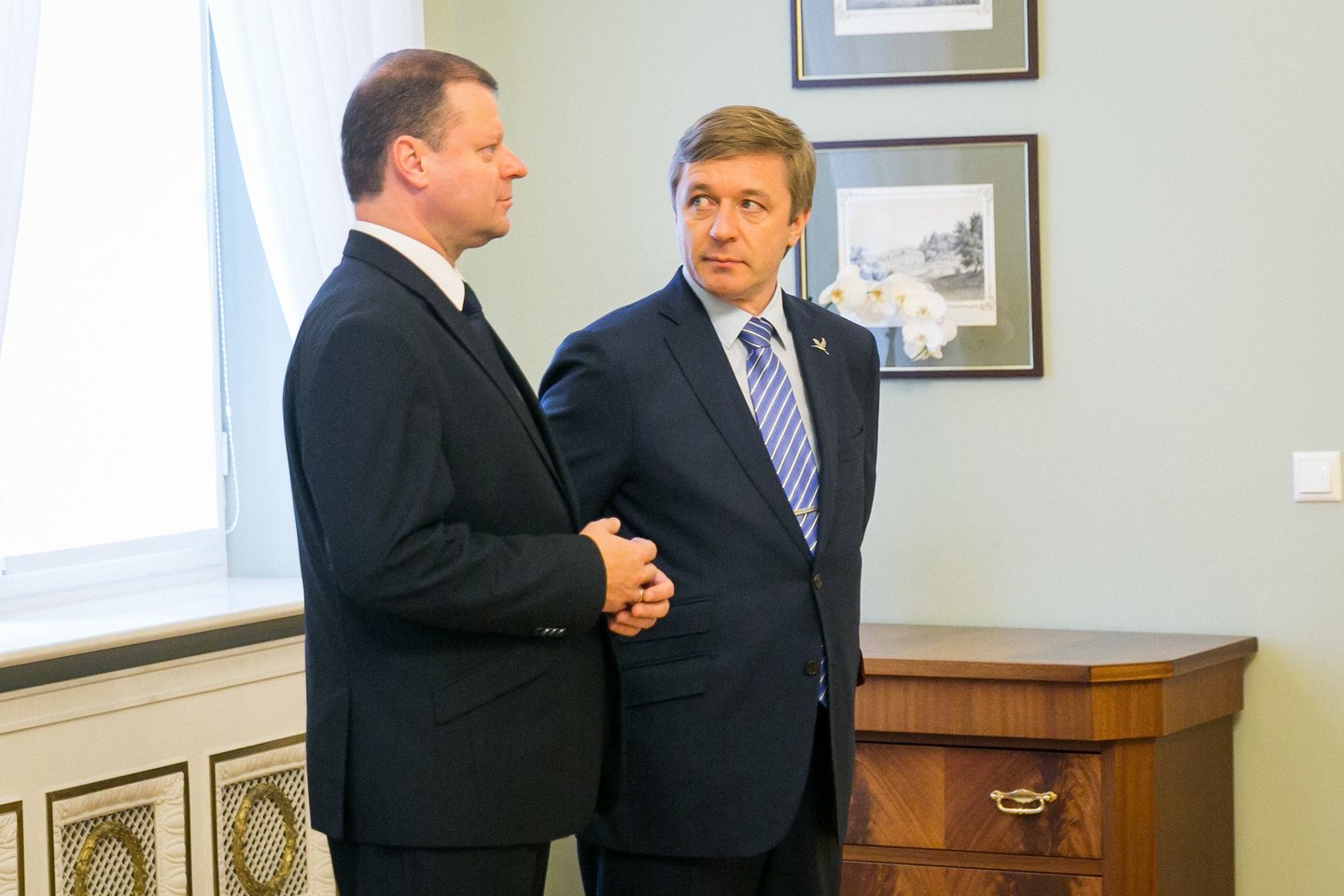 Viešųjų ryšių specialistų teigimu, kandidatuodamas į prezidento postą premjeras Saulius Skvernelis elgiasi panašiai kaip prieš dešimt metų veikė dabartinė prezidentė Dalia Grybauskaitė.<br>T.Bauro nuotr.