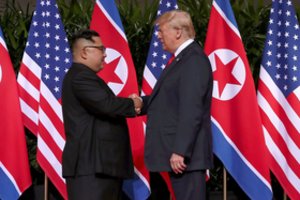 Ruošiantis D. Trumpo ir Kim Jong-uno susitikimui Pchenjano delegacija atvyko į Pekiną
