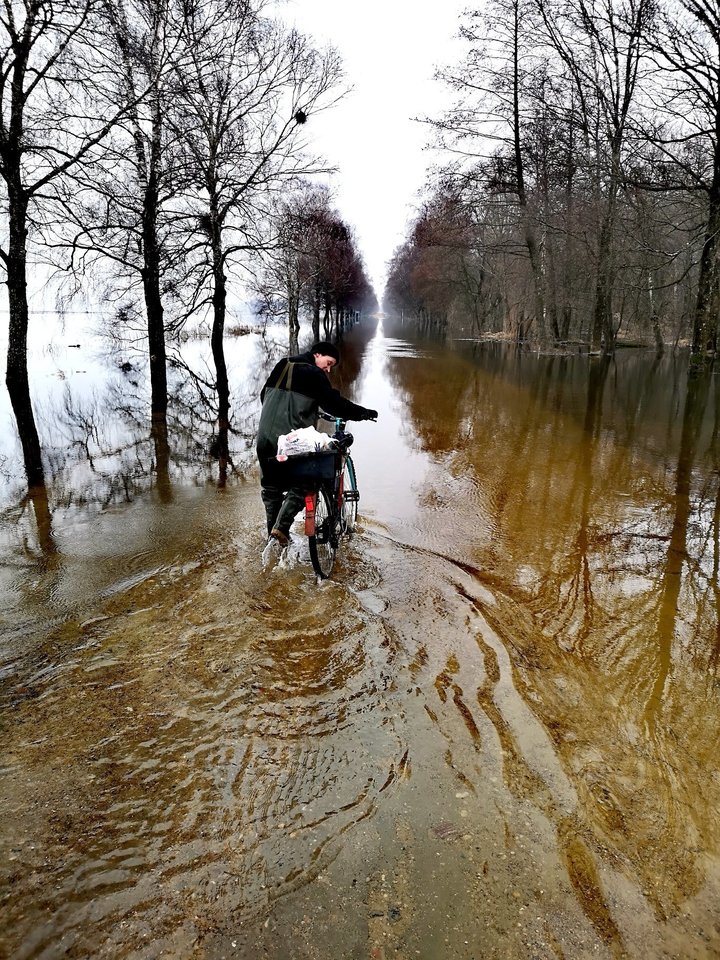 Potvynis Rusnėje.<br>R.Danisevičiaus nuotr.