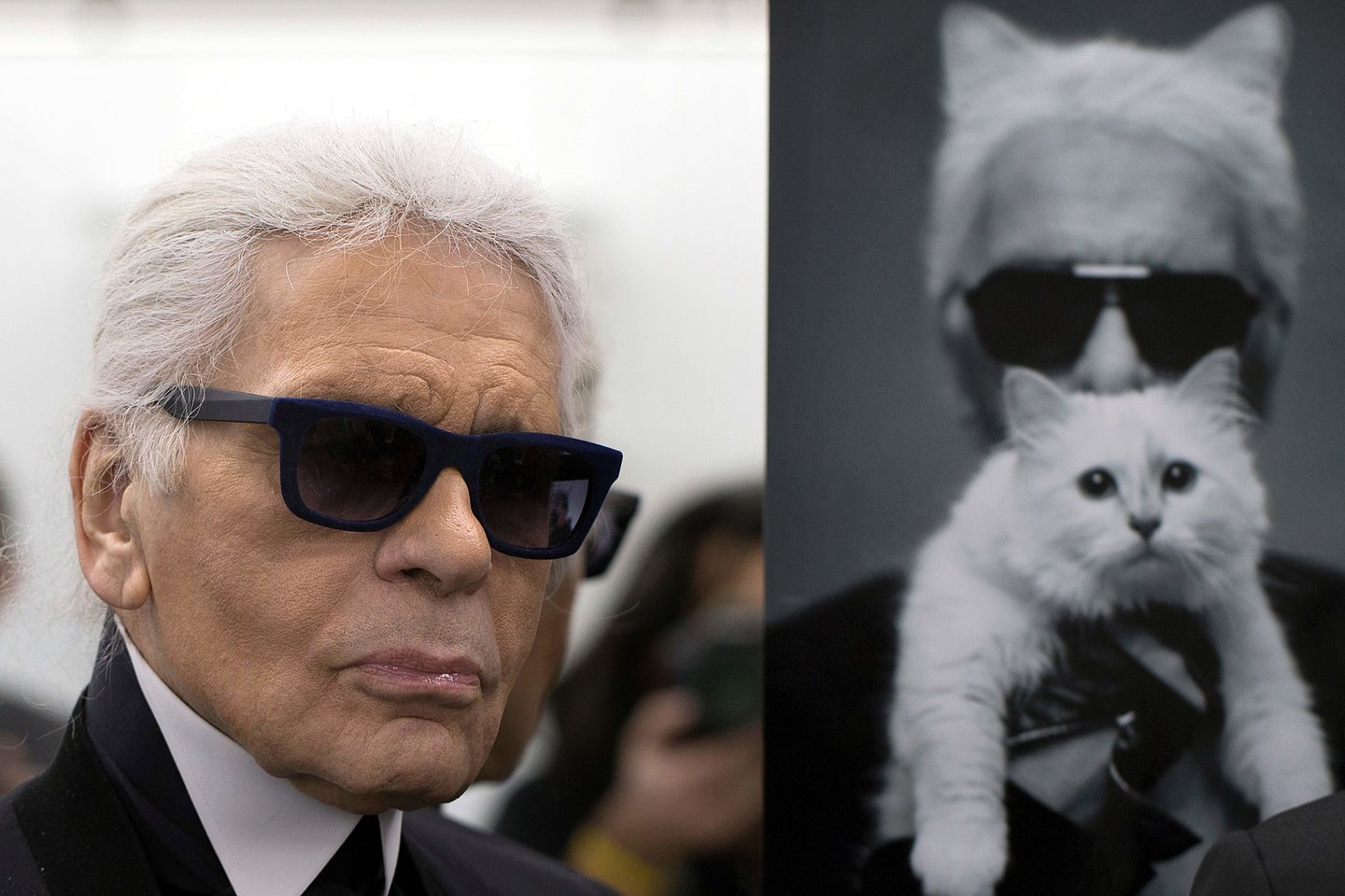  K.Lagerfeldo katė gali paveldėti milijonus.<br> AFP/Scanpix nuotr.
