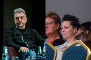 Andriaus Mamontovo surengtoje premjeroje – ir retai viešumoje matoma jo žmona Inga