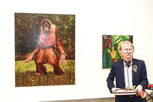 Koleges pašiepusio tapytojo beždžionė pavergė kauniečių širdis