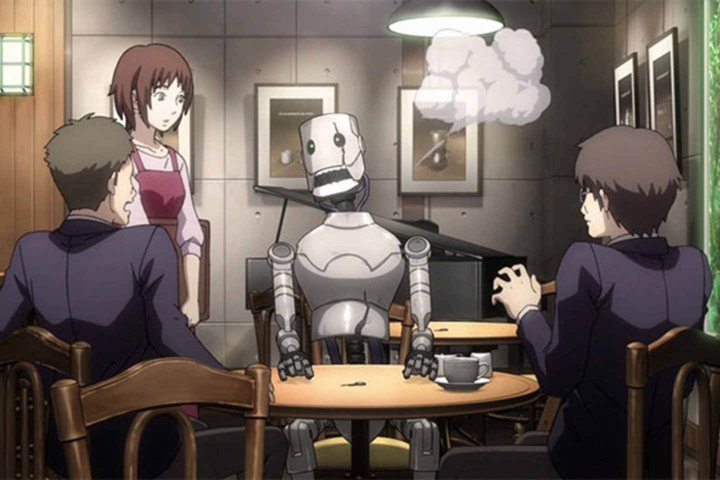  Animacinis filmas „Metas pas Ievą“ perkelia į tuos laikus, kai robotai androidai nebebus vien paprasti buitiniai prietaisai.<br> Filmo kadras.