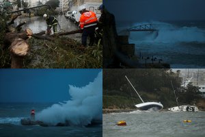 Salas Viduržemio jūroje siaubia galingos audros: sugriauti 4 tiltai, skęsta laivai, virsta medžiai