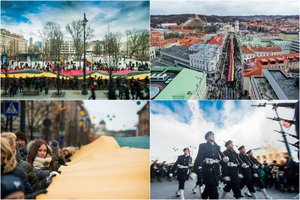 Lietuva švenčia Kovo 11-ąją: Vilniuje ištiesta 400 metrų ilgio trispalvė