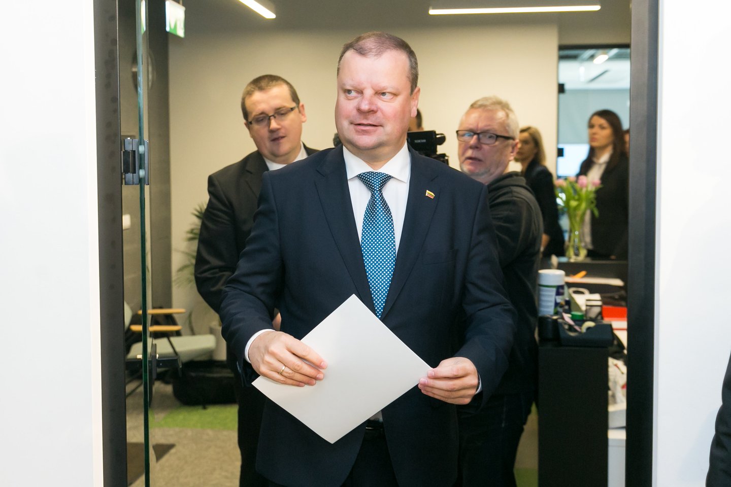 S. Skvernelis pristatė savo komandą: joje – V. Bakas, R. Kazėnienė ir „Mis Lietuva“ nugalėtoja.<br>T.Bauro nuotr.