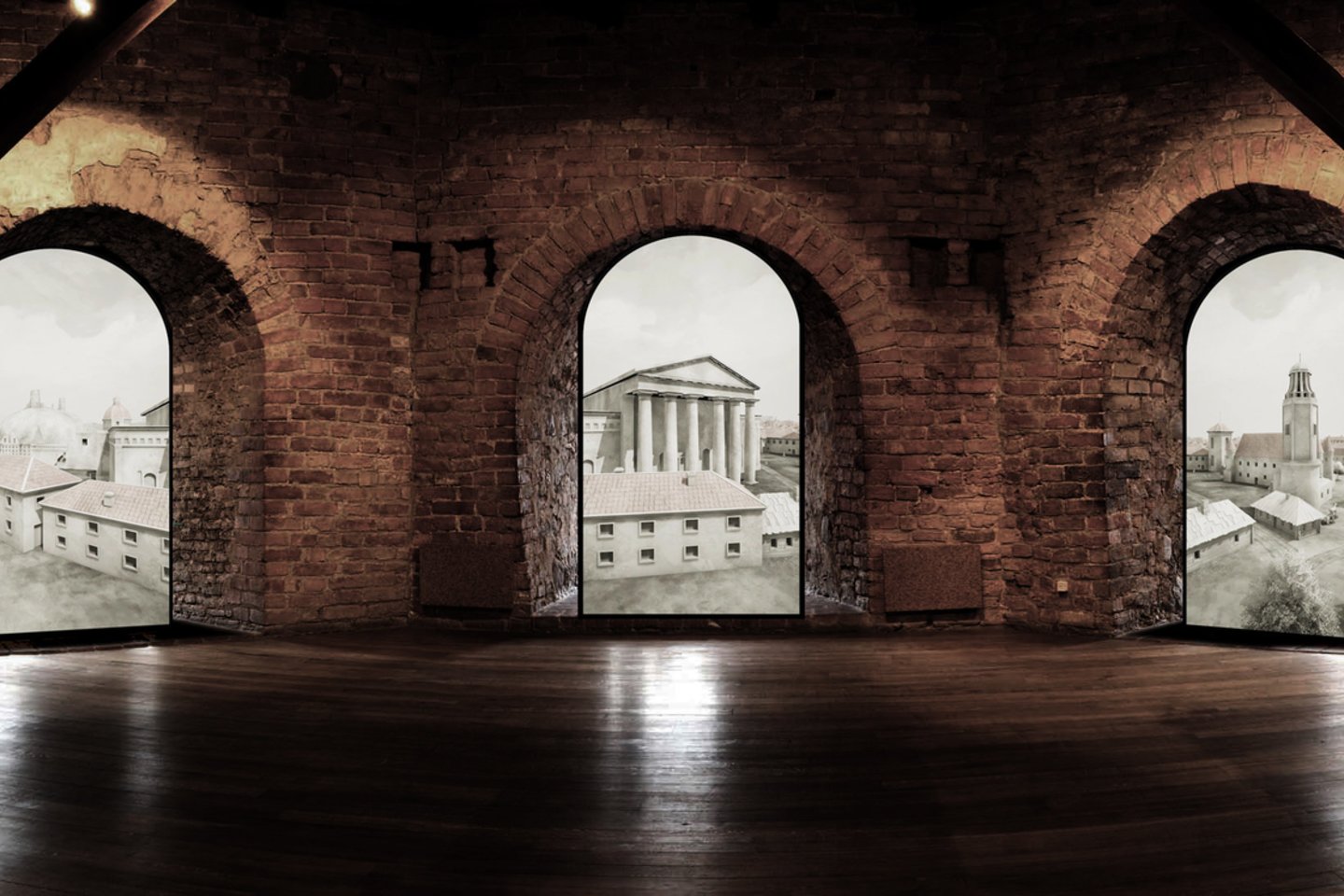  Virtuali ekspozicija „Laiko juostos vaizdai pro Gedimino pilies bokšto langus“.