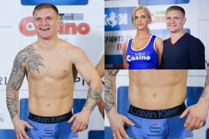 Prieš varžybas kovotojo Evaldo Petrausko gerbėjų dėmesį patraukė pikantiška detalė