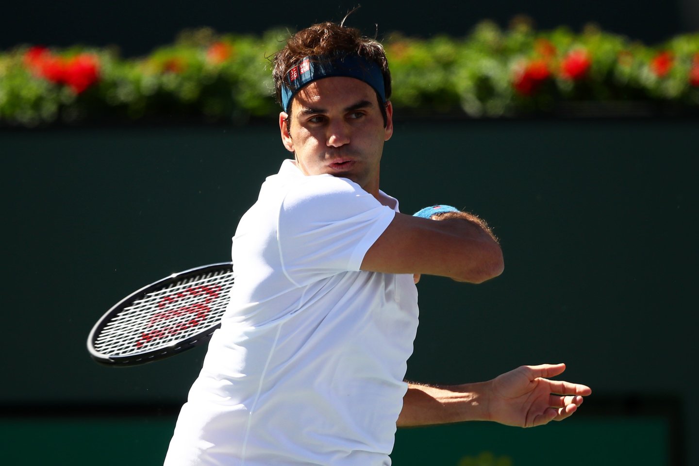 Roger Federeris pateko į turnyro Indian Velse pusfinalį.<br> AFP/Reuters/Scanpix nuotr.