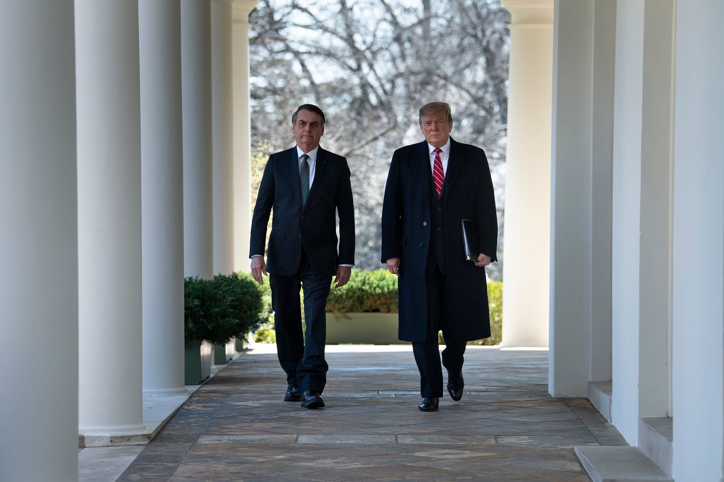  J. Bolsonaro ir D. Trumpo susitikimas Vašingtone.<br> AFP/Scanpix nuotr.