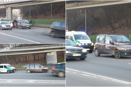 Judrioje Vilniaus gatvėje į avariją pateko „Fiat Multipla“, susidarė eismo spūstys