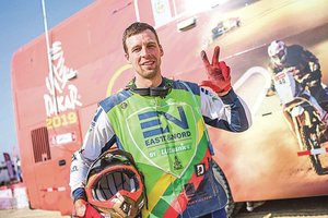 Motociklininkas Arūnas Gelažninkas triumfavo „Tuareg“ ralyje