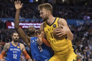 Mūšyje su „Thunder“ – D. Sabonio dvigubas dviženklis ir „Pacers“ pralaimėjimas