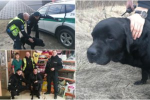 Likimo valiai paliktą nusilpusį šunį išgelbėjo pareigūnai