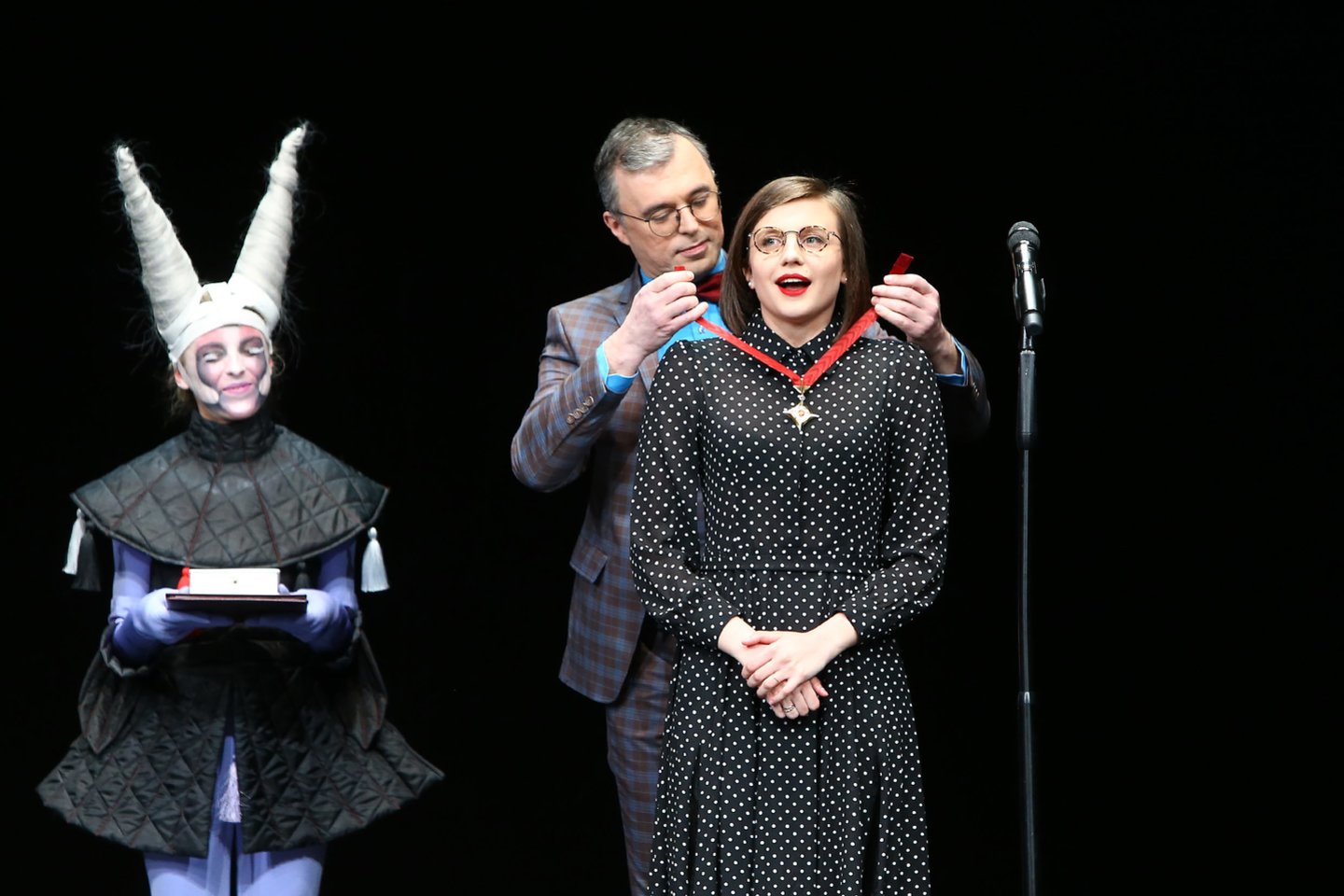 Geriausios nepagrindinio vaidmens atlikėjos Auksinį scenos kryžių gavonJ.Jankelaitytė apdovanota už Chajos vaidmenį spektaklyje „Getas“ (Nacionalinis Kauno dramos teatras ir teatras „Utopia“).<br> G.Šiupario nuotr.