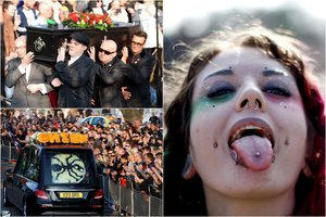 „The Prodigy“ lyderio Keitho Flinto laidotuvėse – šokiai ir muzika priešais bažnyčią