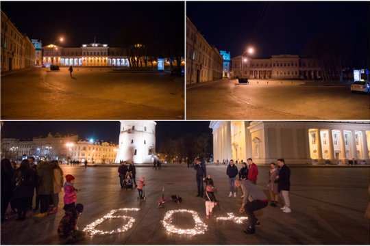 Be tamsos: Vilniuje kukliai paminėta Žemės valanda