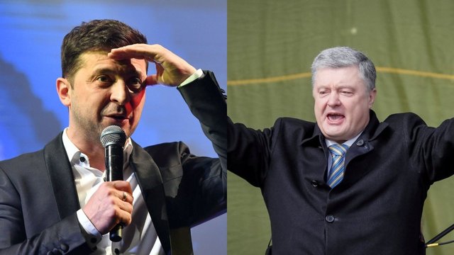 Ukraina beveik pasirinko: antrame ture – V. Zelenskis ir P. Porošenka