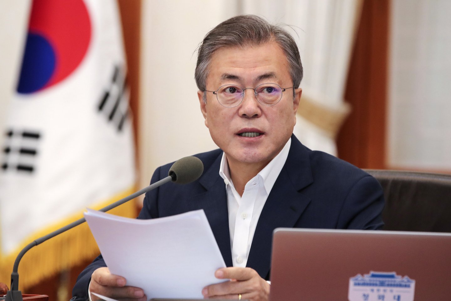 Pietų Korėjos prezidentas Moon Jae-inas.