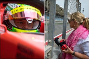 Mickas Schumacheris sėdo į „Ferrari“ bolidą: jo mamos poelgis ištirpdė gerbėjų širdis