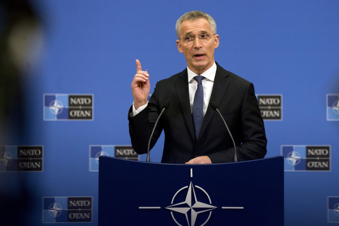 NATO generalinis sekretorius Jensas Stoltenbergas.<br>AP nuotr. iš archyvo.
