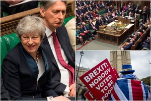 Jungtinė Karalystė vėl bando atidėti „Brexit“: posūkis – tik vieno balso persvara