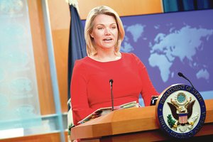 JAV valstybės departamentą paliko atstovė spaudai Heather Nauert