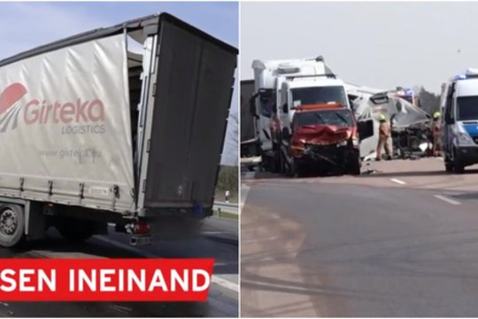 Greitkelyje netoli Berlyno į avariją pateko „Girtekos“ vilkikas