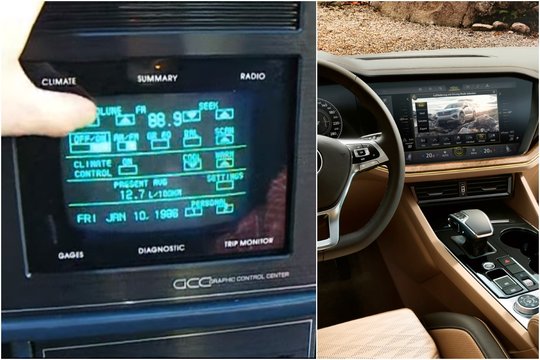 Ar atspėtumėte, kada automobiliuose atsirado liečiami ekranai? Atsakymas nustebina ne vieną
