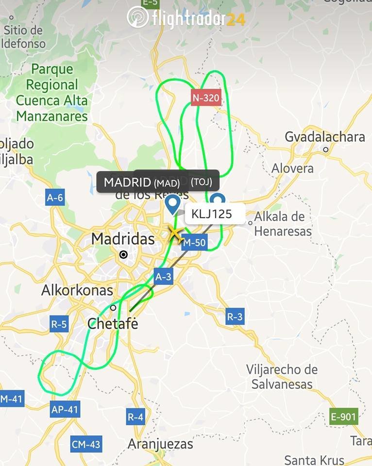 „Žalgirio“ lėktuvo maršrutas aplink Madridą.<br> Sportalas.com nuotr.