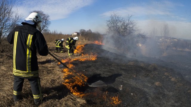 Žolės deginimas įsisiautėjo: šiemet ugniagesiai žolę gesino daugiau nei tūkstantį kartų