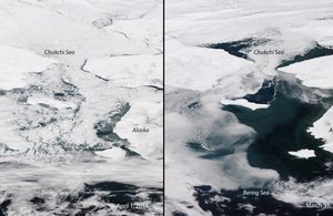 Naujausia nuotrauka iš kosmoso – nerimą keliantis vaizdas jūroje tarp Rusijos ir JAV