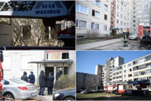 Gaisras daugiabutyje Vilniuje: išvesti apdegę žmonės, paskelbta gyventojų evakuacija 