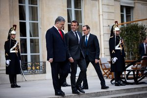 Kandidatai į Ukrainos prezidentus varžėsi dėl E. Macrono ir A. Merkel palankumo